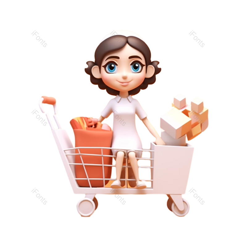 卡通图片,美女元素,插画PNG,可爱风免抠素材